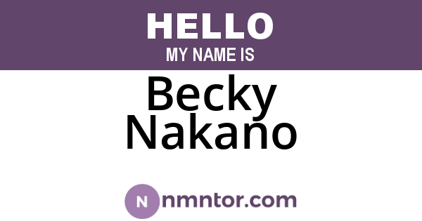 Becky Nakano