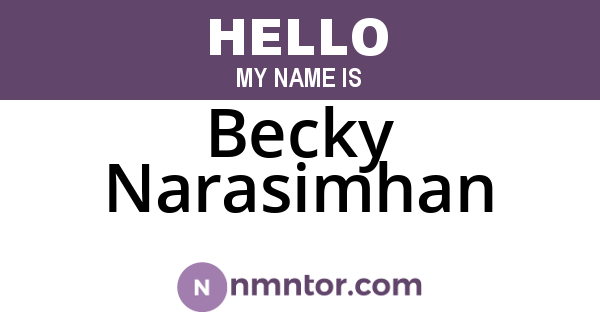 Becky Narasimhan