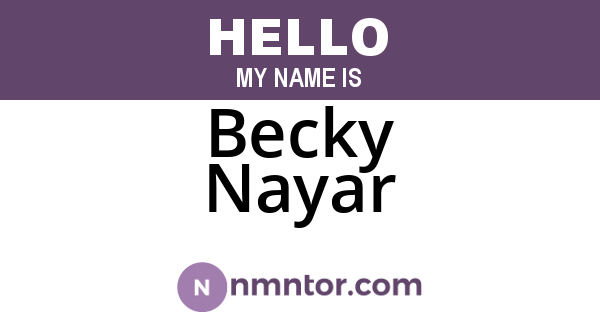 Becky Nayar