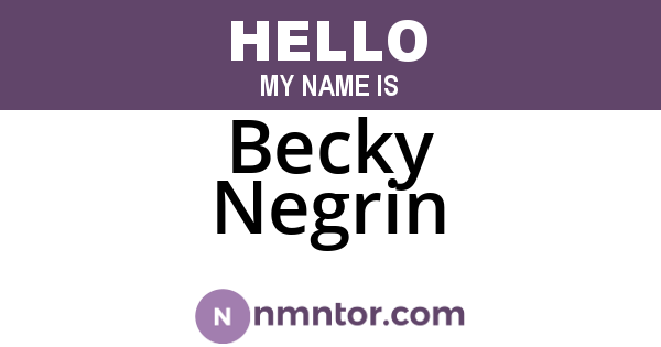 Becky Negrin