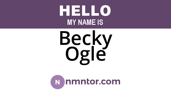 Becky Ogle