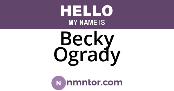 Becky Ogrady