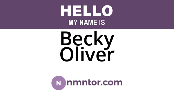 Becky Oliver