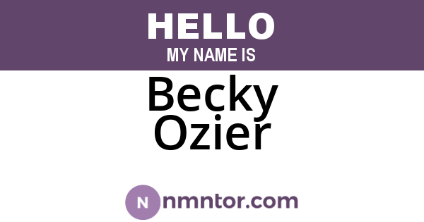 Becky Ozier