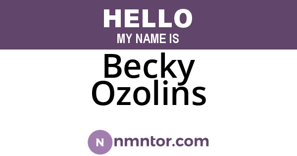 Becky Ozolins