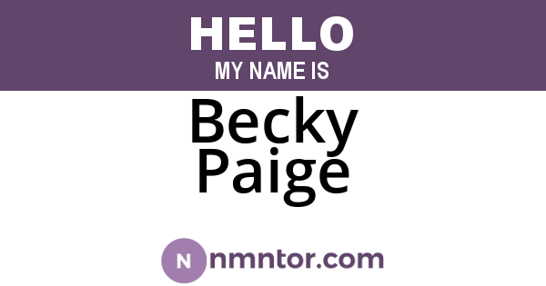 Becky Paige