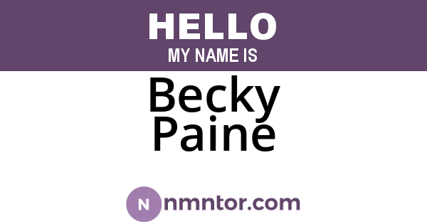 Becky Paine
