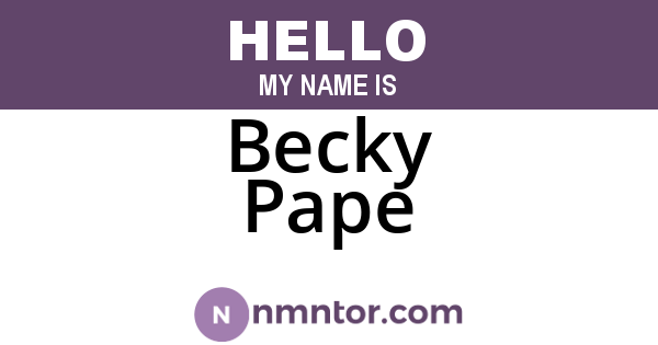 Becky Pape