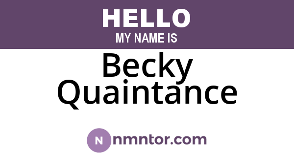 Becky Quaintance