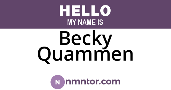 Becky Quammen
