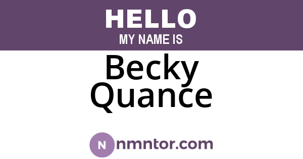 Becky Quance