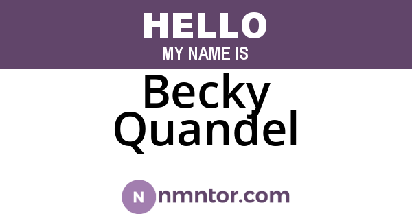 Becky Quandel