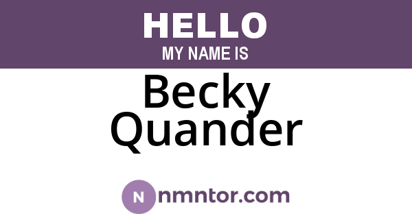 Becky Quander