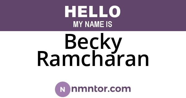 Becky Ramcharan