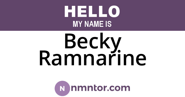Becky Ramnarine