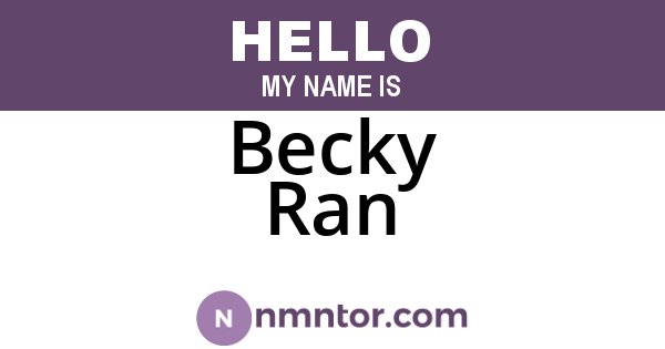 Becky Ran