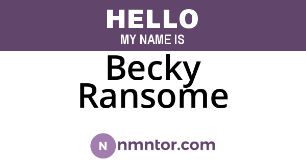 Becky Ransome