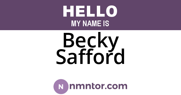 Becky Safford