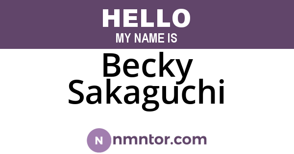 Becky Sakaguchi