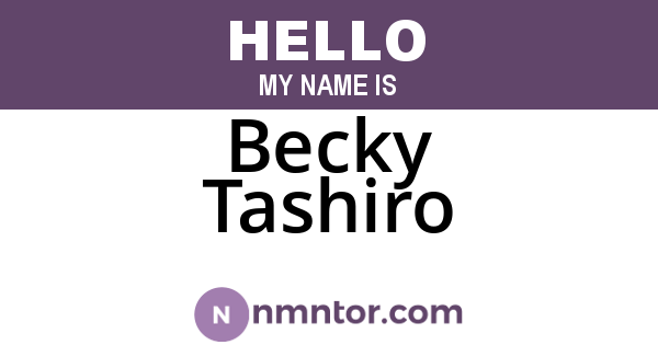 Becky Tashiro