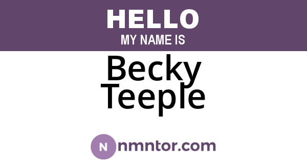 Becky Teeple