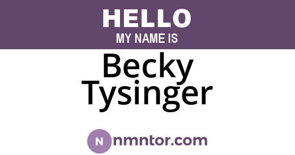 Becky Tysinger