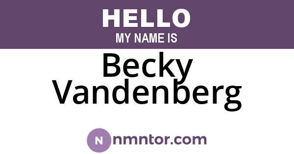 Becky Vandenberg