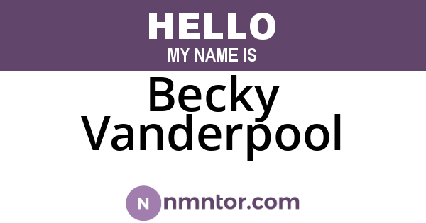 Becky Vanderpool