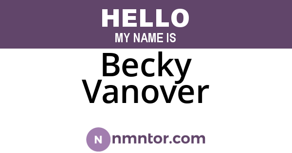 Becky Vanover