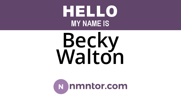 Becky Walton