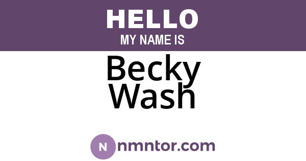 Becky Wash