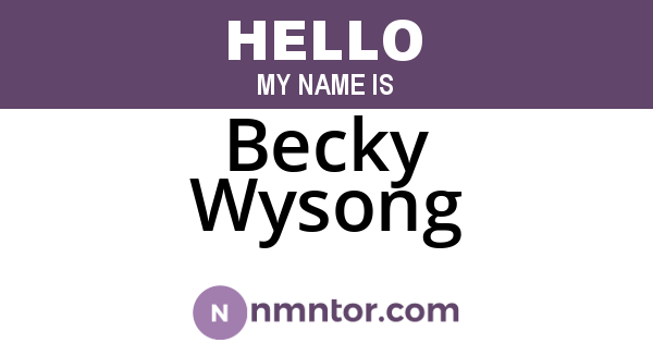 Becky Wysong