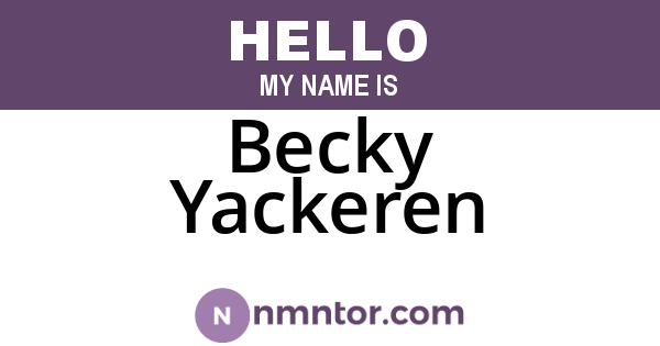 Becky Yackeren