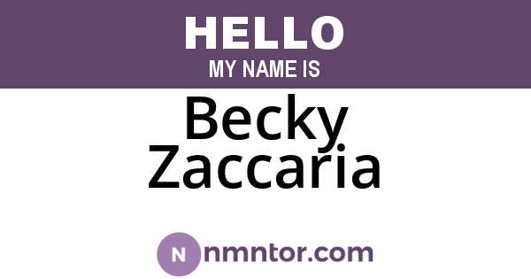 Becky Zaccaria
