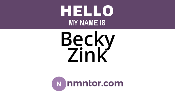 Becky Zink