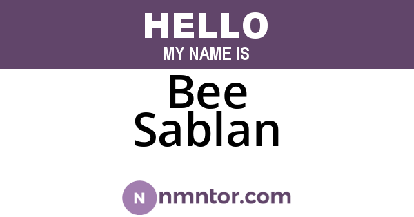 Bee Sablan