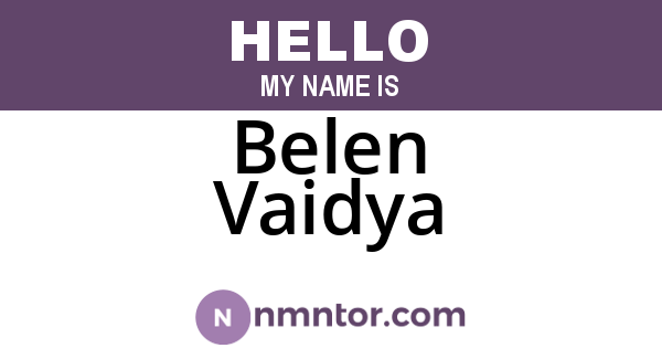 Belen Vaidya