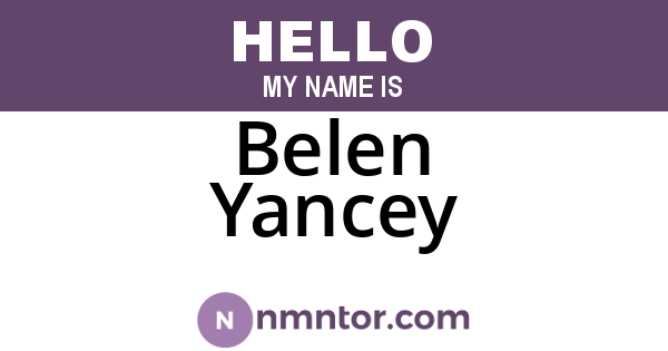 Belen Yancey
