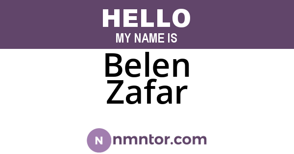 Belen Zafar