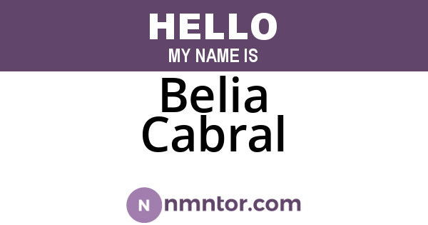 Belia Cabral