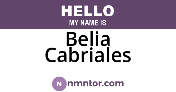 Belia Cabriales