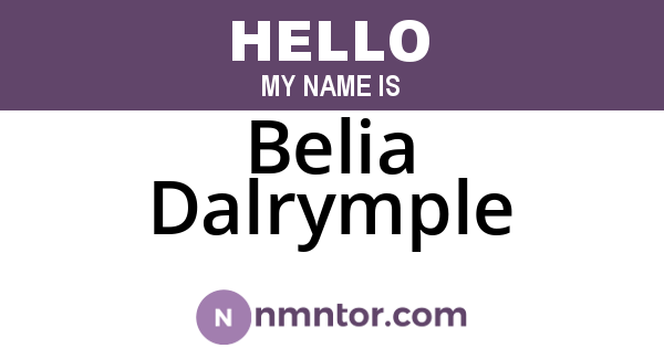 Belia Dalrymple