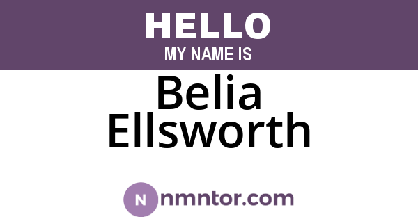 Belia Ellsworth