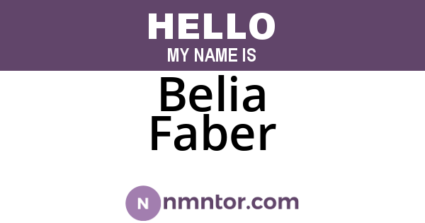 Belia Faber