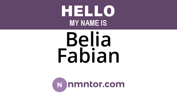 Belia Fabian