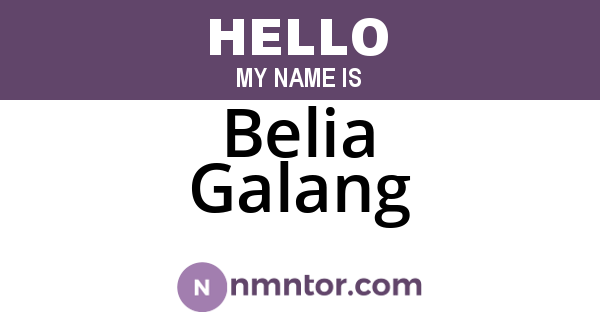 Belia Galang