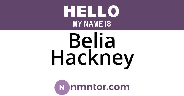 Belia Hackney