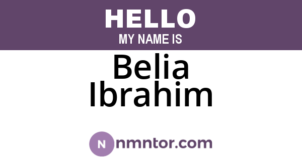 Belia Ibrahim