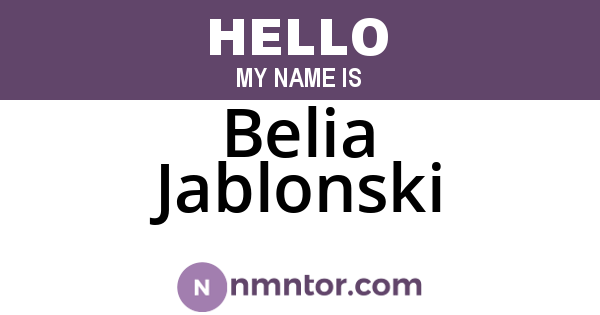 Belia Jablonski