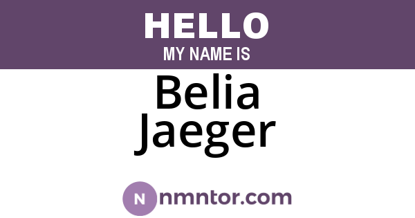 Belia Jaeger